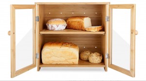 Bamboo countertop bread box