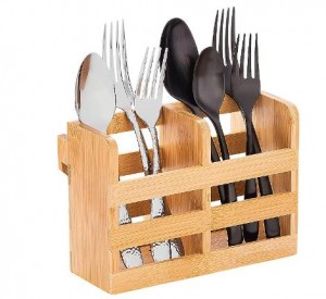 Bamboo cutlery holder