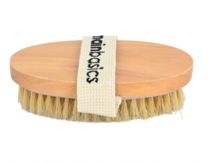 C10494 Wood & Boar Bristle Body Brush, Oval Design for Exfoliation & Deep Cleaning