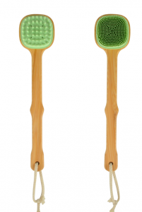 C10533 Bamboo Handle Silicone Bath Brush (Green)