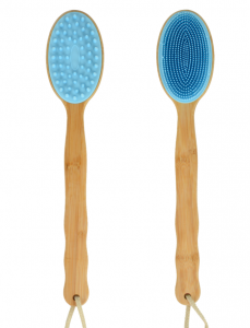 C10536 Bamboo Handle Silicone Bath Brush
