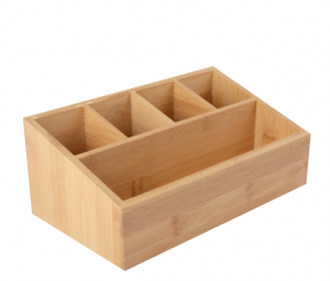C13776 Bamboo Bathroom Organizer with Lipstick Holder