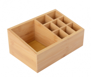 C13777 Bamboo Lipstick Organizer with Multi-Compartment Design