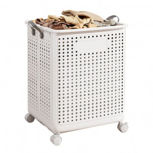 G02689 Foldable laundry basket with wheels