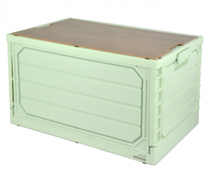 H01158 Foldable Outdoor Storage Box with MDF Board Top, Multi-functional Organizer for Patio & Home