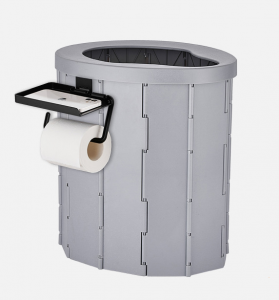 H02177 Foldable ABS Trash Bin, Multi-functional Organizer for Bathroom & Outdoor Use