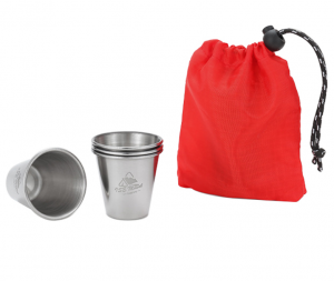 H04166 Portable Stainless Steel Cup Set, Stackable Drinkware for Outdoor Camping and Travel