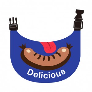 Y07001 “Delicious Sausage” Pet Bandana Collar (Fun & Stylish Dog/Cat Bib Collar)