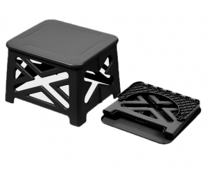 H02172 Foldable Step Stool, Multi-functional PP & ABS Construction for Home & Outdoor Use